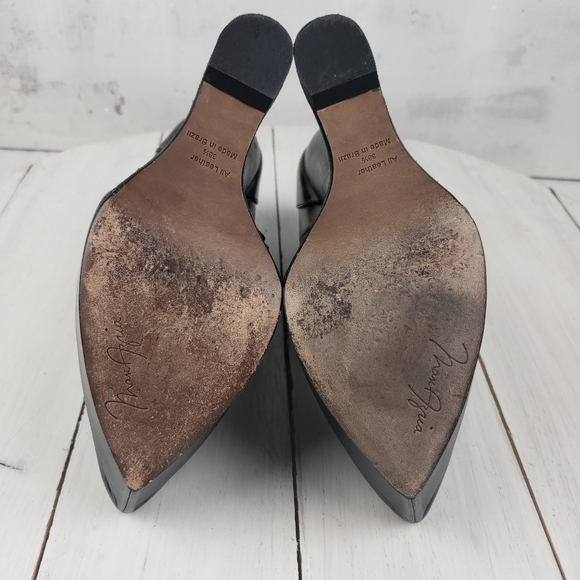 419iobe Max Azria NECI platform leather shootie bootie carved heel - Picture 13 of 15